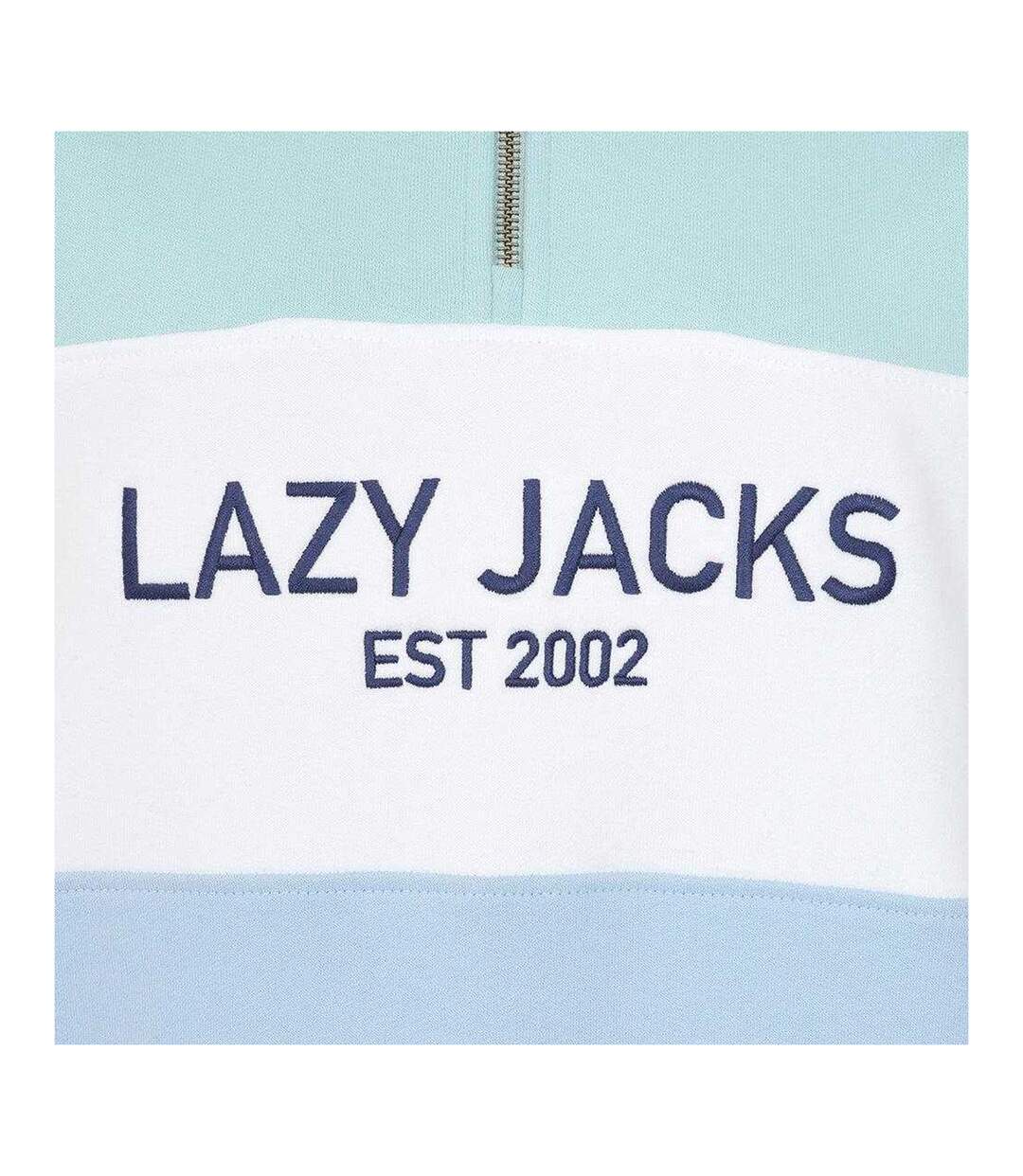 Womens/ladies Quarter Zip Sweatshirt Sky Mint Lazy Jacks-3