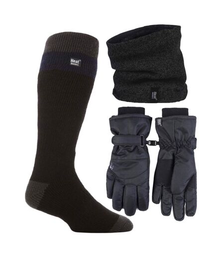 Mens Ski Set Neckwarmer Gloves & Thermal Ski Socks Winter Wear