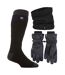 Mens Ski Set Neckwarmer Gloves & Thermal Ski Socks Winter Wear-1