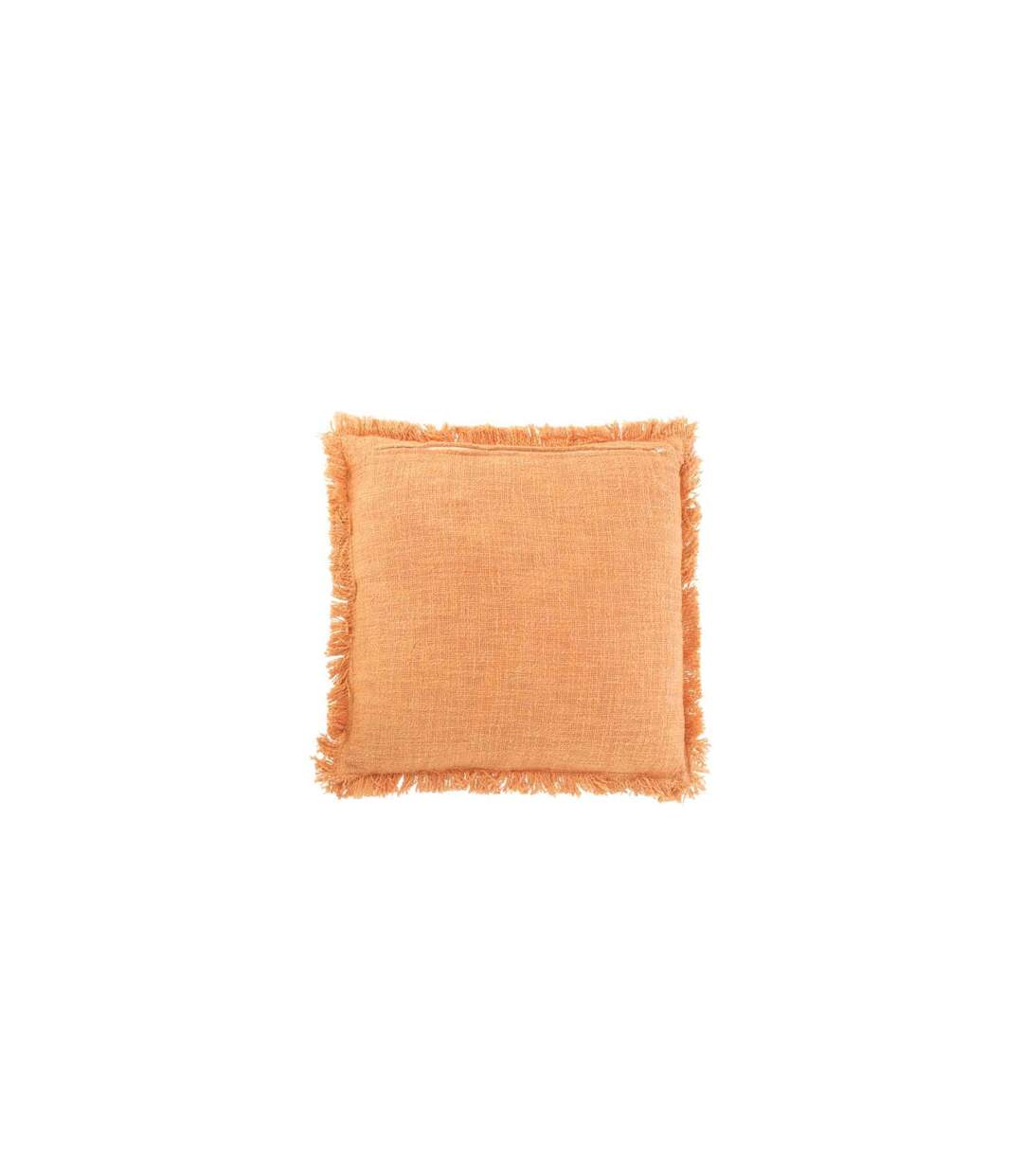 Coussin Déco Franges Velours 45x45cm Orange-2