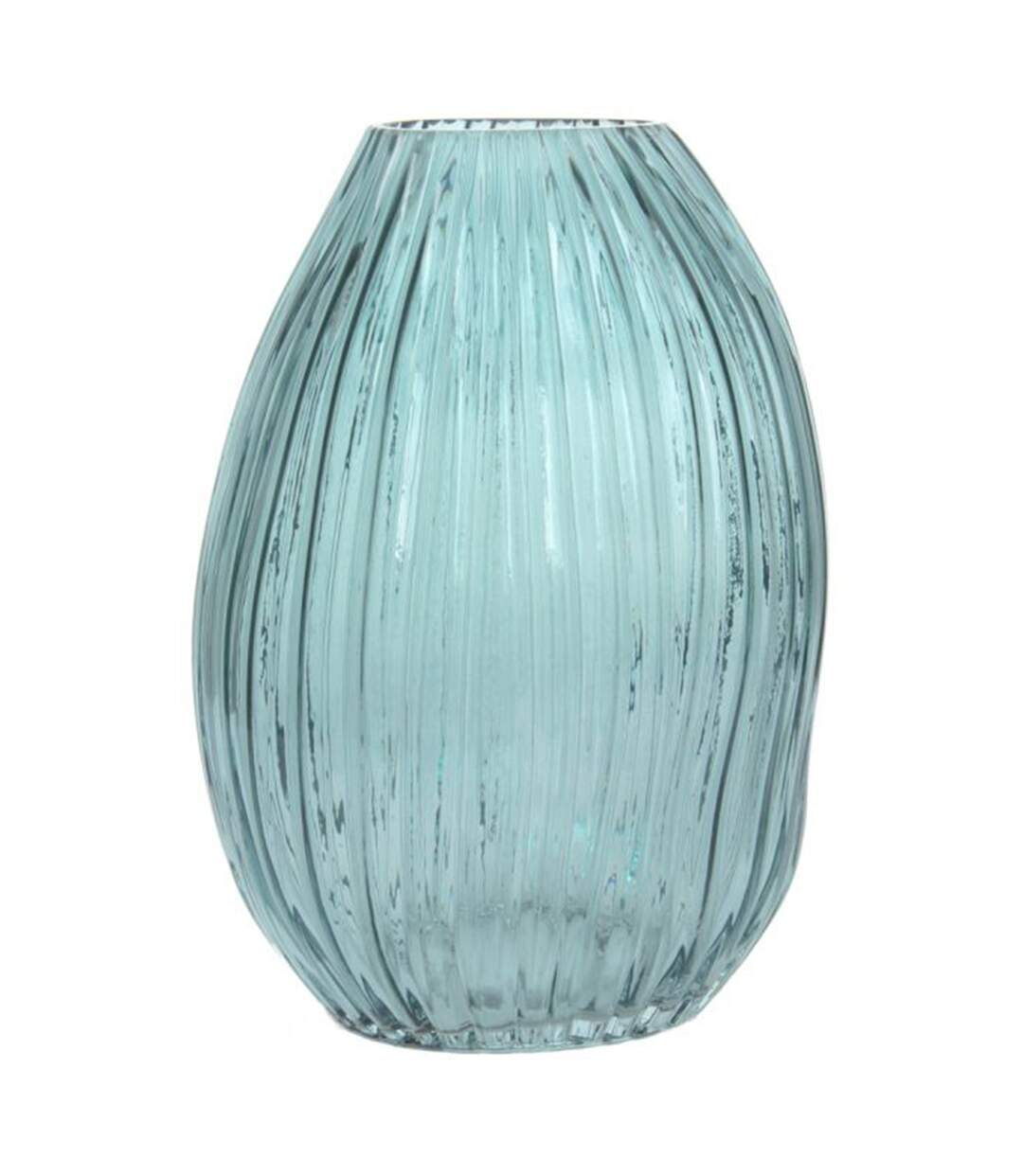 Vase Design en Verre Soufflé Sidney 25cm Bleu-1