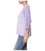 Pull femme rayé - Pull col en V - Manches 3/4 - Couleur violet