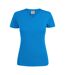 Womens/ladies V Neck T-shirt Ocean Blue Printer-2