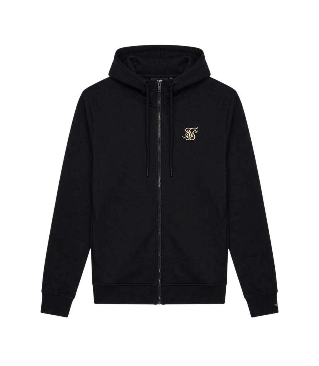 Mens Essential Full Zip Hoodie Black SikSilk-2