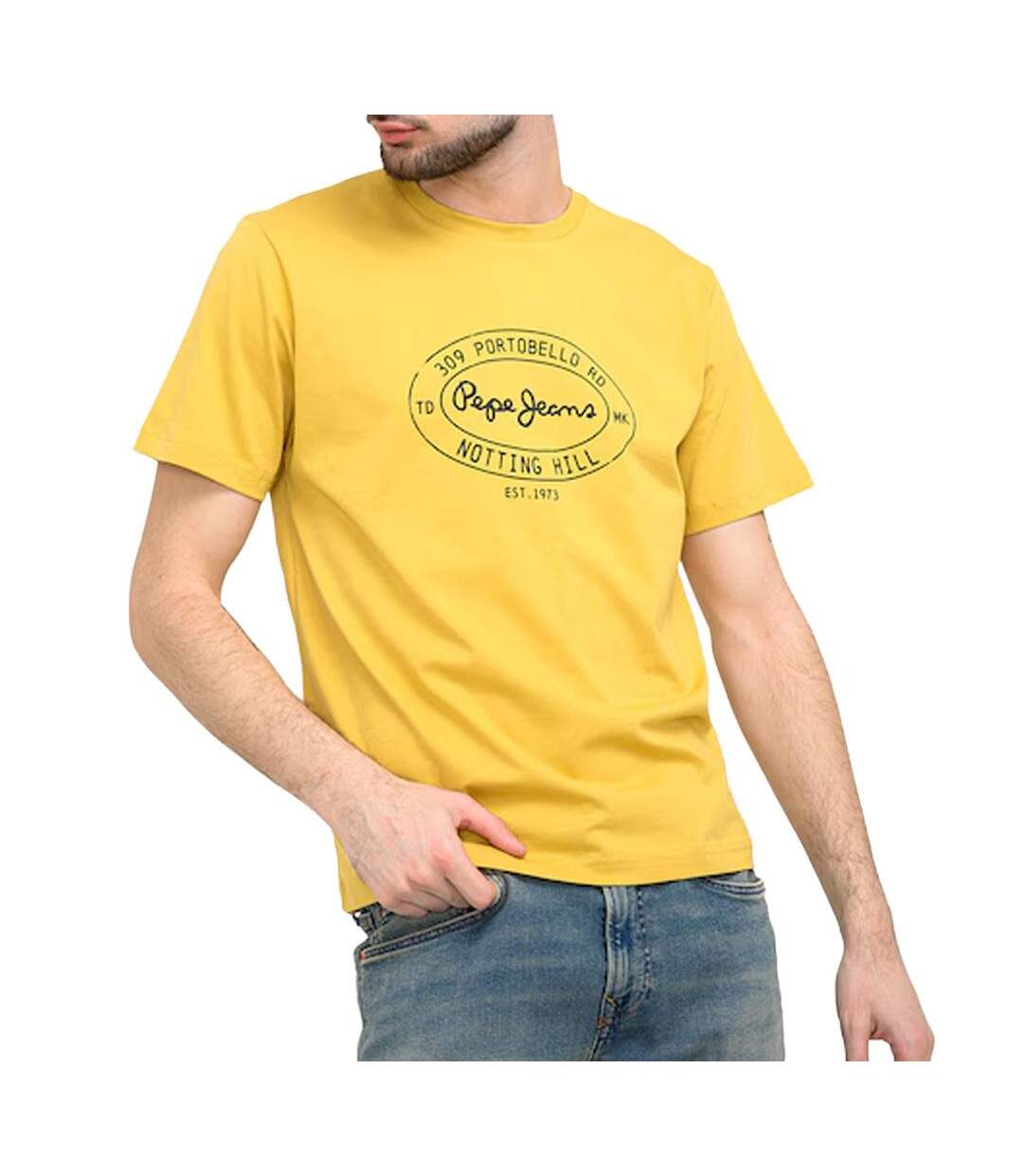 T-Shirt jaune homme pepe jeans original-1