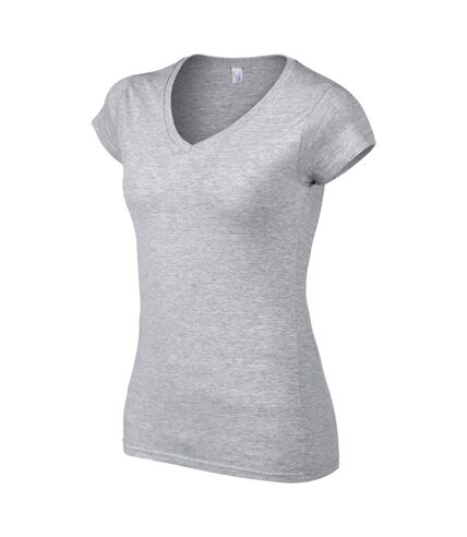 Gildan Ladies Soft Style Short Sleeve V-Neck T-Shirt (Sport Grey (RS)) - UTBC491