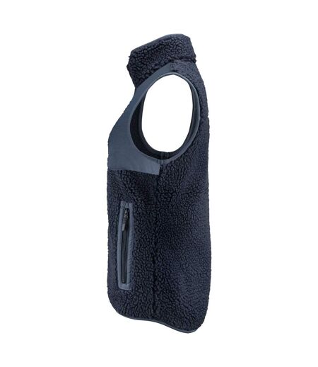 Womens/ladies Kingsley Sherpa Fleece Gilet Navy James Harvest