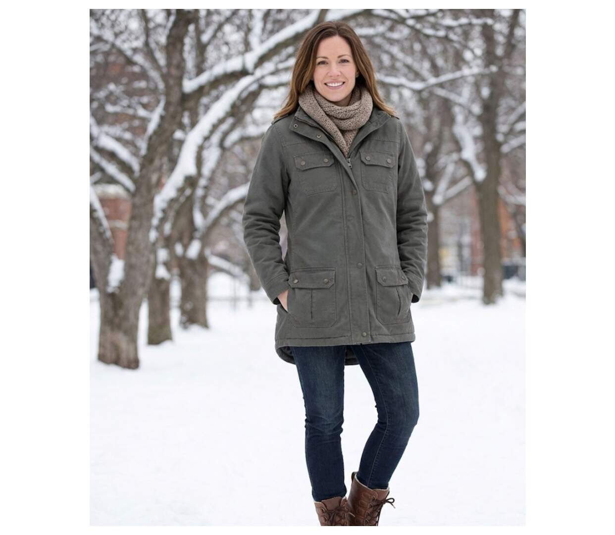 Parka Femme Doublée Grise en Coton Twill – Modèle NEPAL2-3