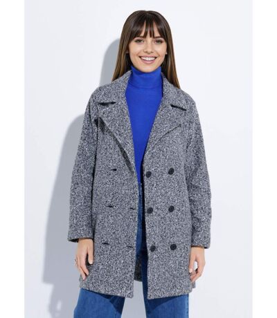 Caban long uni façon laine bouclée