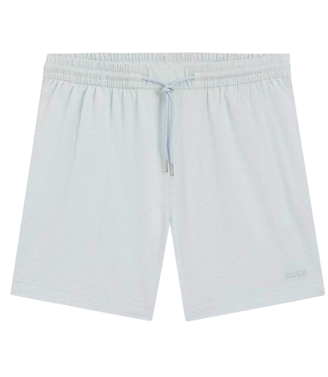 Mens Quick Dry Relaxed Fit Swim Shorts Open Blue Boss-2