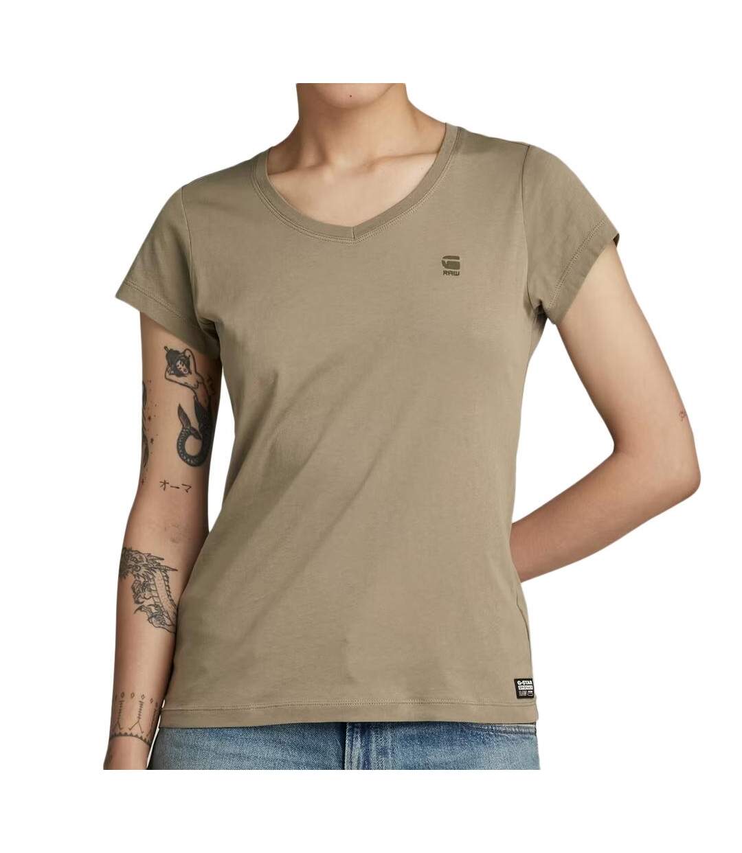 T-shirt Kaki Femme G-Star Raw Eyben - M