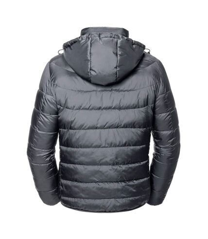 Russell Mens Nano Hooded Padded Jacket (Iron)