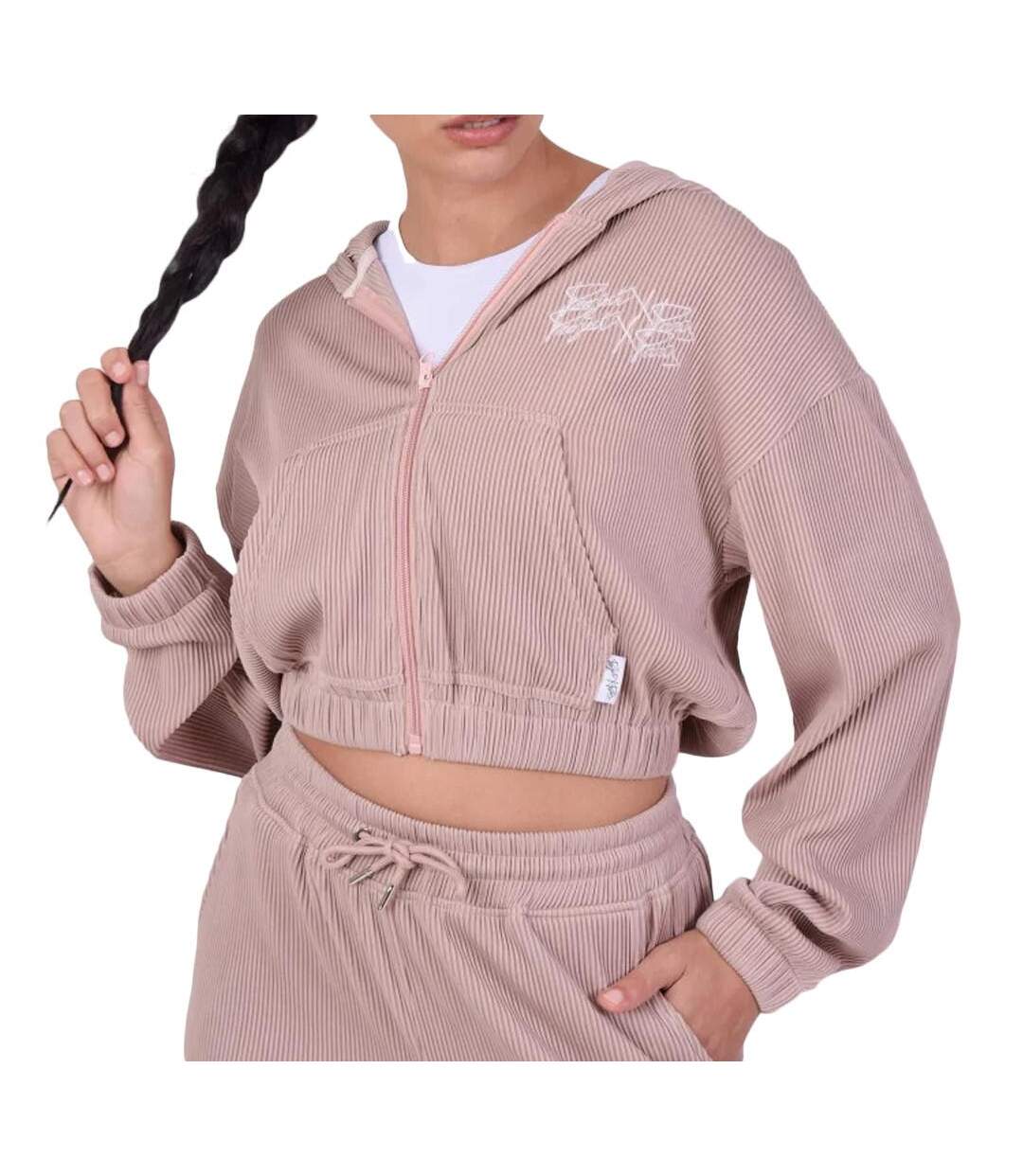 Sweat à Capuche Plissé Vieux Rose Femme Project X Paris F223151 - L