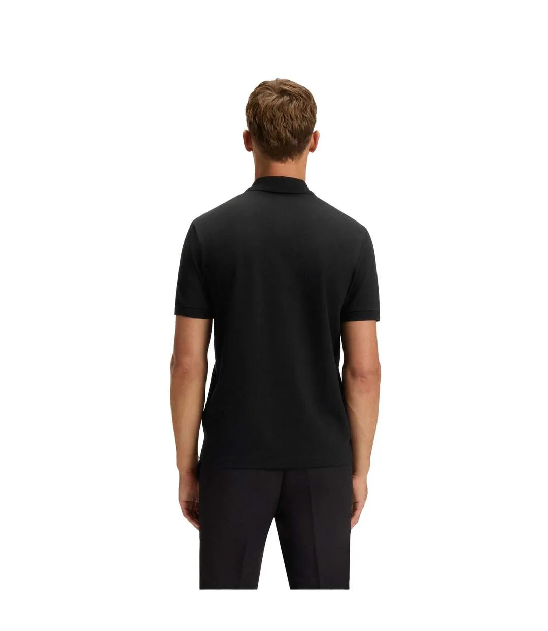 Mens Logo Regular Polo Shirt Black Boss-3