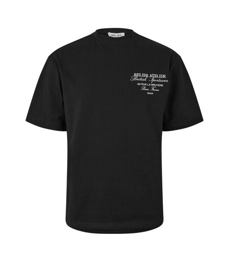 Mens Atelier Text Logo T-shirt Black Belier
