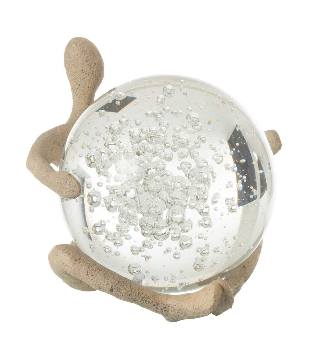 Figurine Boule Cristal Shawn 13cm Beige-1