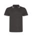 Mens t-shirt polo hommes gris foncé / blanc AWDis-1