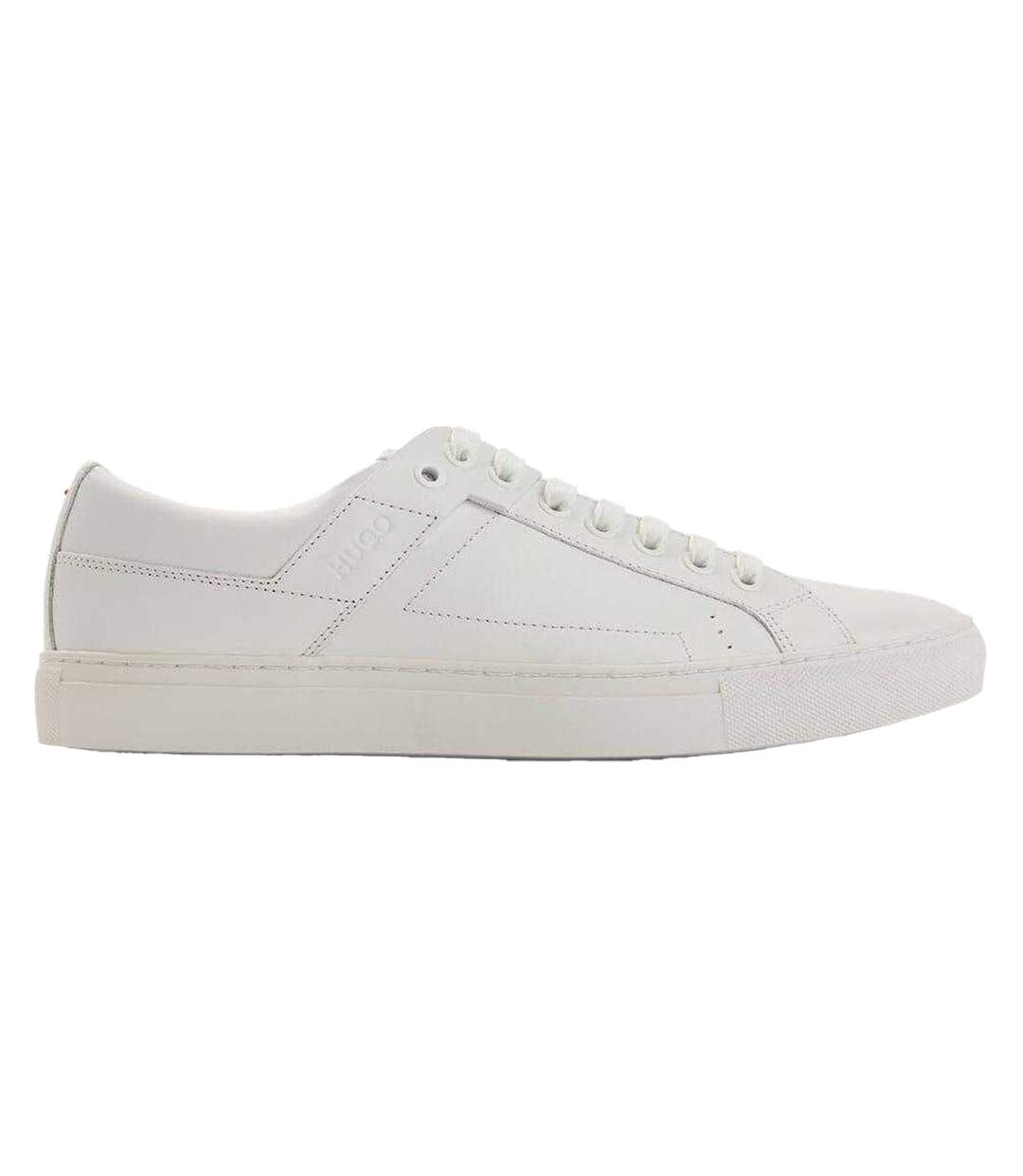 Mens Futurism Leather Tennis Trainers White Hugo-3