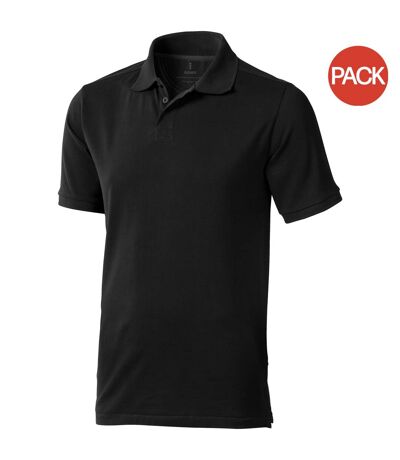 Lot de 2  polos manches courtes calgary homme noir Elevate