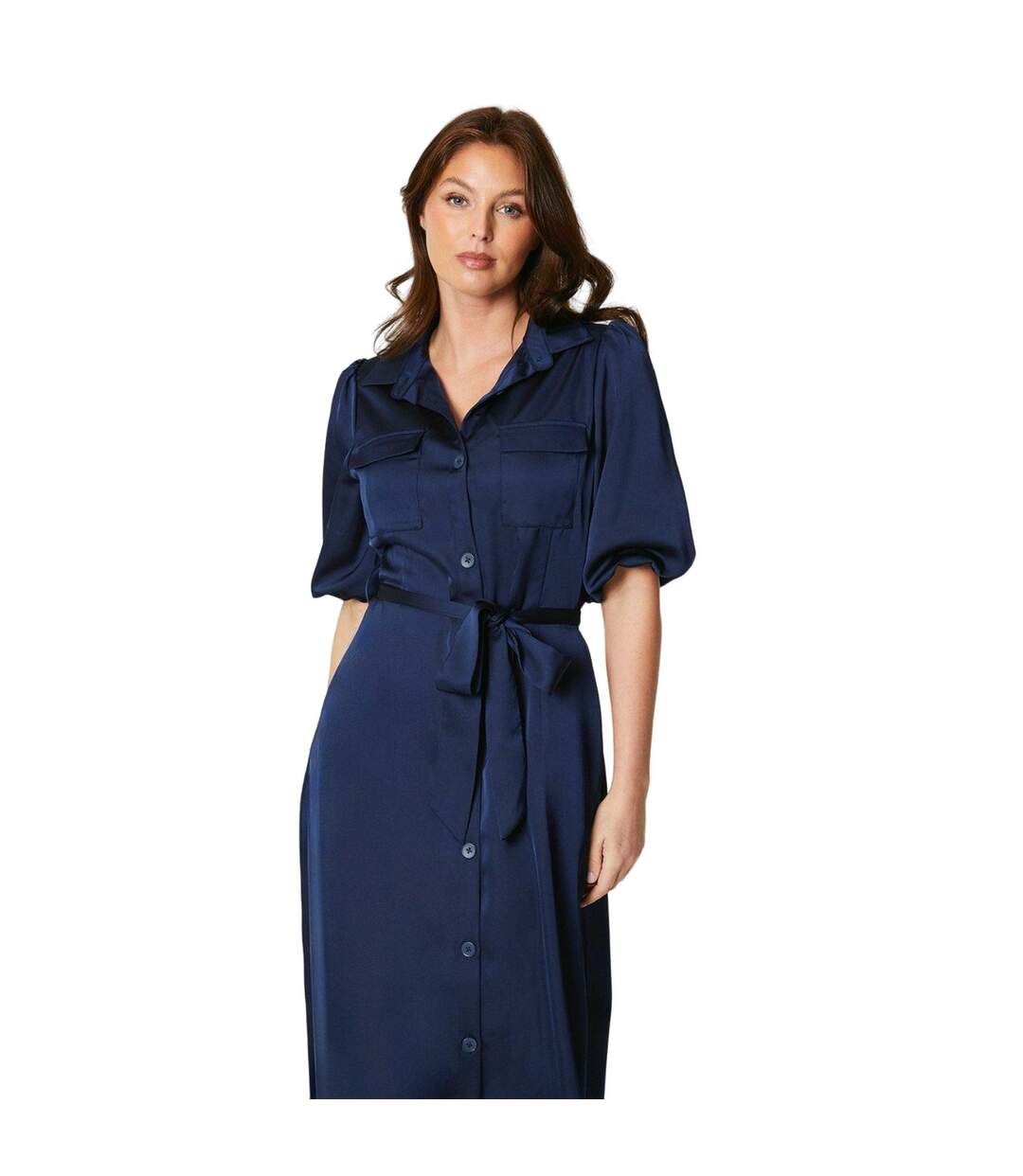 Robe mi-longue femme bleu marine Principles-3