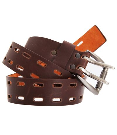 Forest Belts Mens 1.50 Inch Plain Leather Belt With Twin Pronged Buckle (Brown)