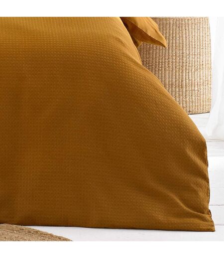 Jansons Waffle Duvet Set (Antique Mustard) - UTRV1123