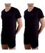 Lot de 2 t-shirts homme en col v avec broderie sur la poitrine Pierrecardin