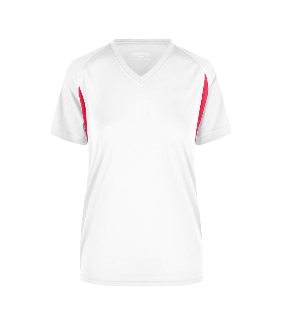 T-shirt Course À Pied Femme Blanc Rouge James And Nicholson-1