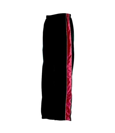 Finden & Hales Mens Contrast Sports Track Pant / Tracksuit Bottoms (Black/Red/White) - UTRW455