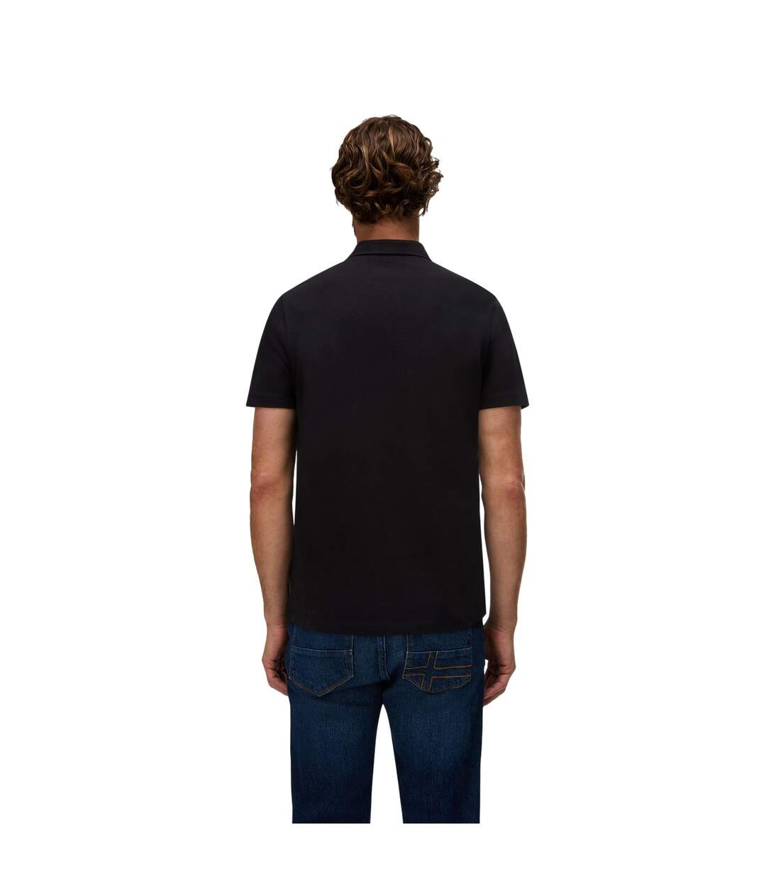 Mens Regular Polo Shirt Black Napapijri-3