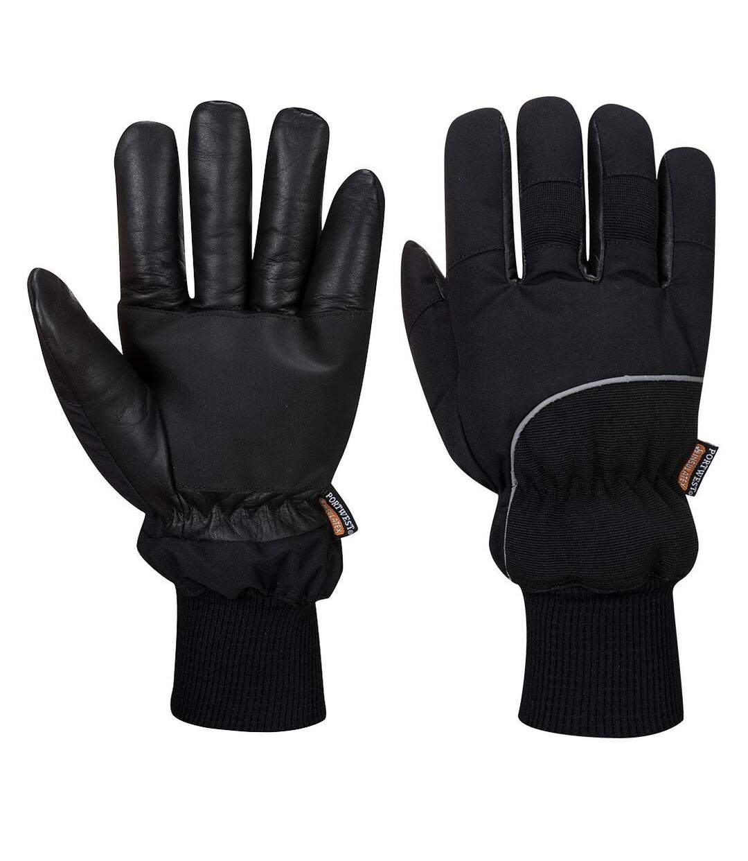 Unisex adult a751 apacha leather cold store gloves black Portwest