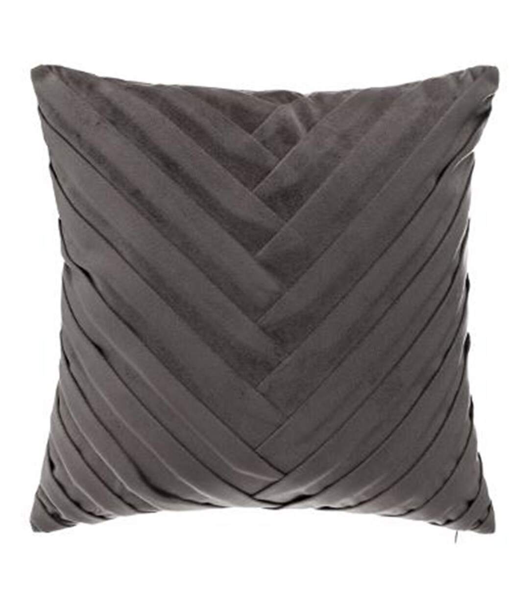 Coussin Déhoussable Velours Tressé 40x40cm Gris-1
