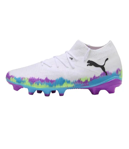 Womens/ladies Future 8 Match Snug Fit Artificial Ground Football Boots White Green Black Puma