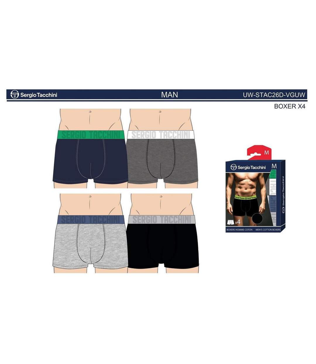 Boxer SERGIO TACCHINI Pack de 4 Boxers 1830-4