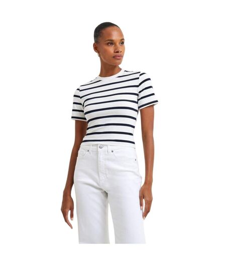 T-shirt Motif/style À Rayures Femme Blanc Bleu Marine French Connection