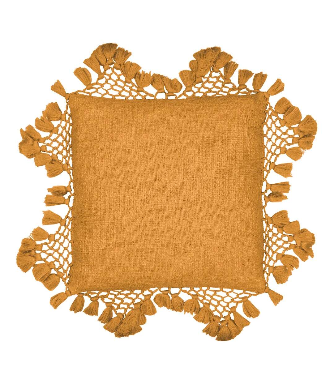 Anko tassel macramé cushion cover 45cm x 45cm ginger Yard