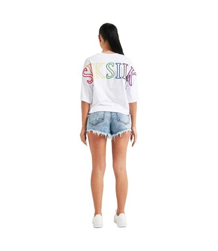 T-shirt court femme blanc SikSilk