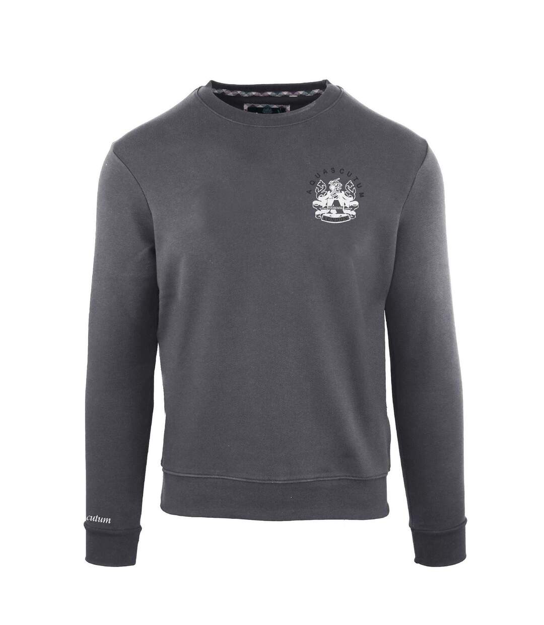 Mens Round Neck Sweatshirt Antracite Aquascutum-1