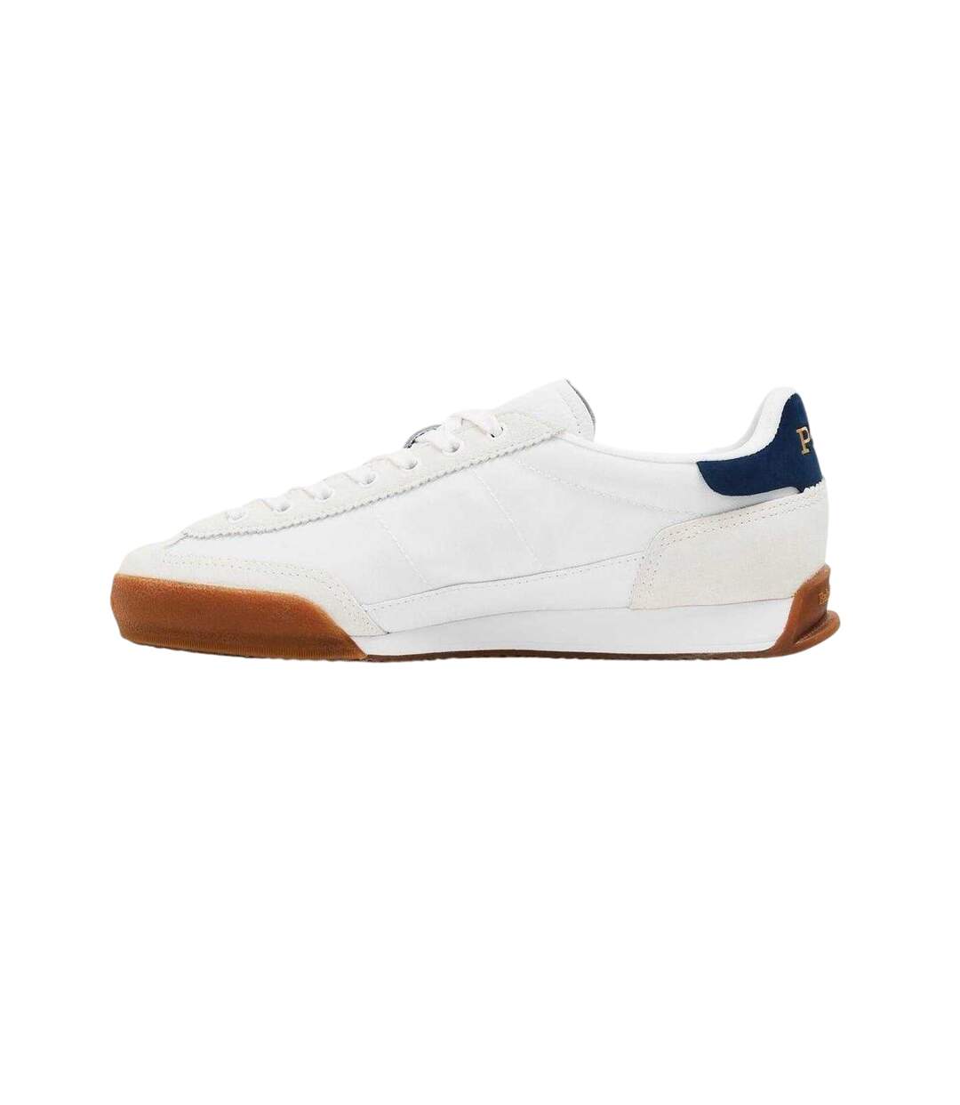 Womens/ladies Hester Leather Trainers White Navy Ralph Lauren-3