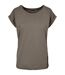 Womens/ladies Extended Shoulder Regular T-shirt Pale Olive New Morning Studios-1