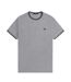 T-shirt Motif/style Rayure Contrastée Sur Bord Homme Gris Fred Perry-2