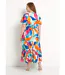 Robe longue cache-coeur volantée manches courtes-2