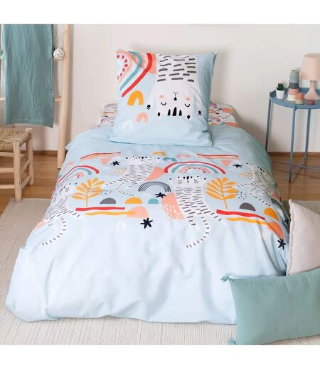 Parure de lit enfant Chat - Coton 57 fils/cm² - 140 x 200 cm