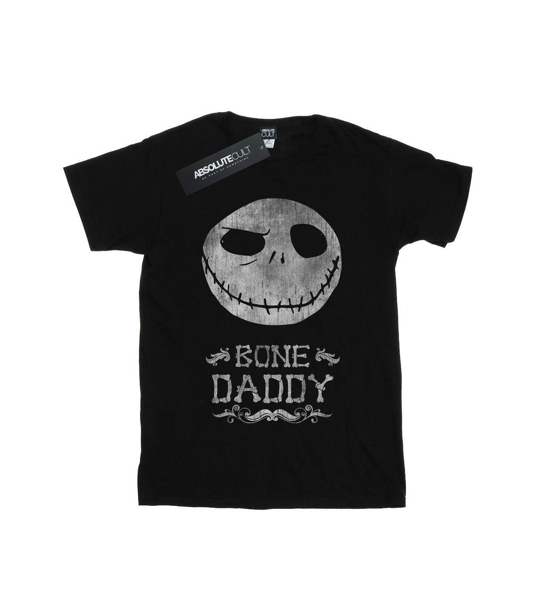 Disney Womens/Ladies Nightmare Before Christmas Bone Daddy Cotton Boyfriend T-Shirt (Noir) - UTBI41456-1