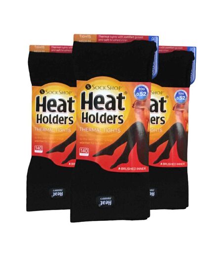 3 Pack Ladies Opaque Fleece Lined Thermal Tights for Winter