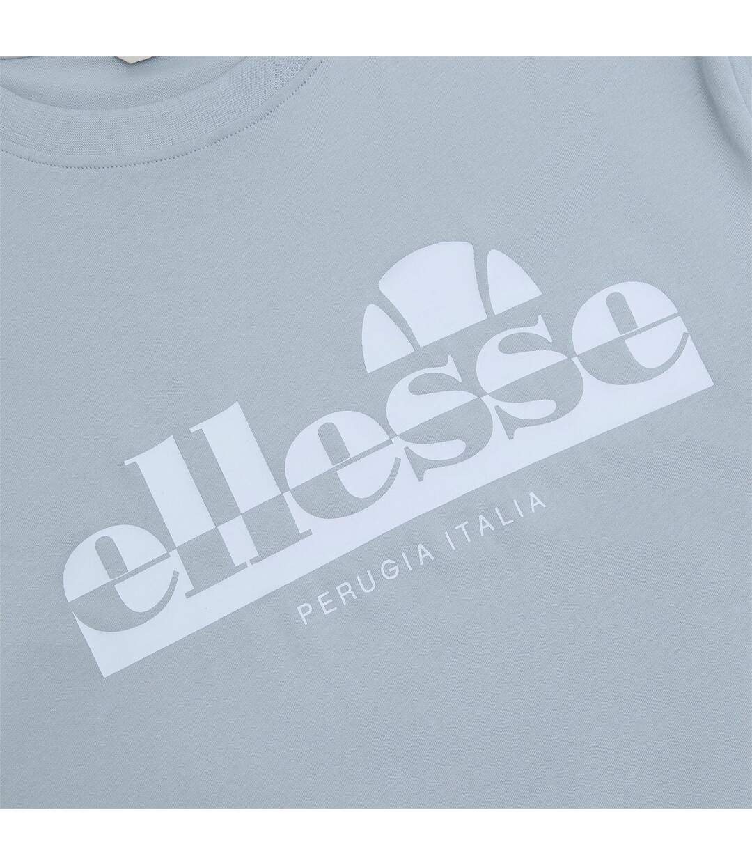 Mens Rillas Logo T-shirt Light Grey Ellesse-3