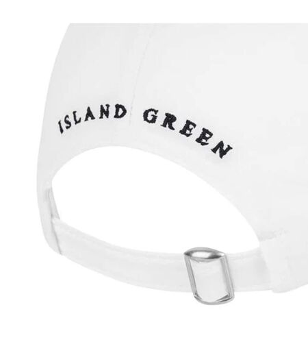 Womens/ladies diamante logo baseball cap white Island Green