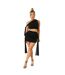 Womens/ladies Tie Detail Mesh Crop Top Black Missy Empire-4