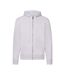 Mens classic heather zipped hoodie white Fruit of the Loom