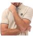 Mens Teresina Checked Trim Polo Shirt Stone Weekend Offender-4